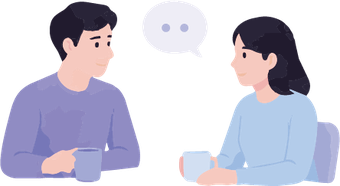 面談で会話する二人のイラスト